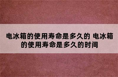 电冰箱的使用寿命是多久的 电冰箱的使用寿命是多久的时间